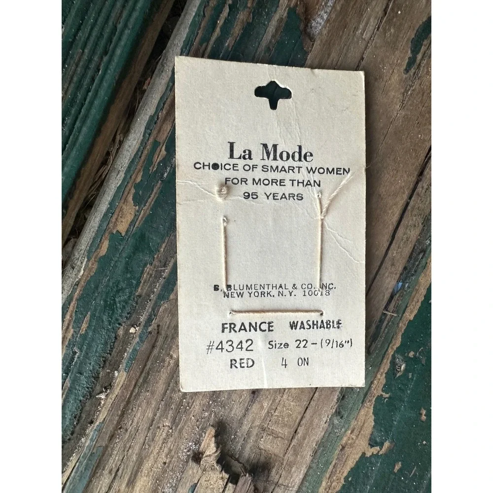 Vintage La Mode Red Buttons Made in France Size 22 9/16 Inch Set of 4 4342